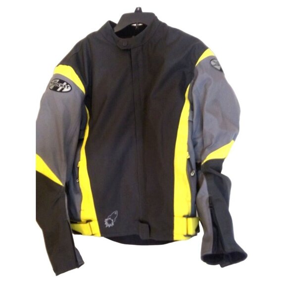 Joe Rocket Motorcycle Ski Racing Jacket Size Large Gray Black Yellow New No Tag - Picture 3 of 8